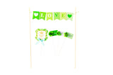 I Do, green engagement wedding banner cake topper DIY Kit