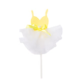 yellow tutu dress cupcake topper 5/pc