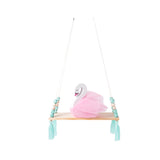 solid wood wall shelf with octagonal beads tassel