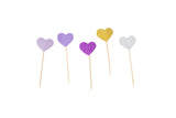 5 small heart cupcake topper 5/pc