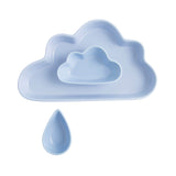 Cloud& rain drop shaped plate & bowl Water-drop Plate S Blue