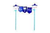 Baby boy blue birthday banner cake topper DIY kit