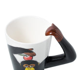Chimp with apple 3D coffee tea mug