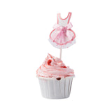 Tutu dress with bow cupcake topper 5/pack
