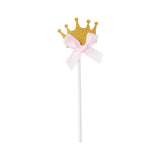 pink babyshower princess, birthday cupcake topper 4/pc
