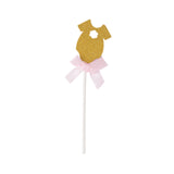 pink babyshower princess, birthday cupcake topper 4/pc