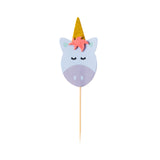 Small pink rainbow and blue unicorn cupcake toppers 6/pc